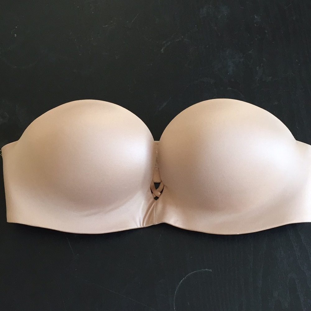 A nude Victoria secret strapless bra